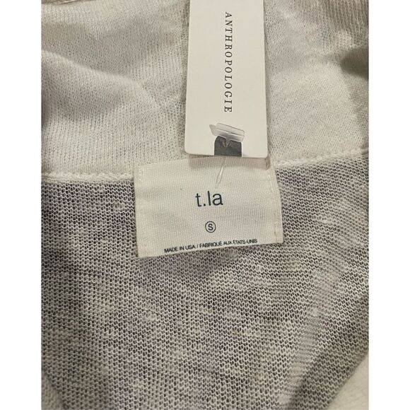 Anthropologie t.la sheer ivory long sleeve collar blouse size small NWT - Picture 7 of 9